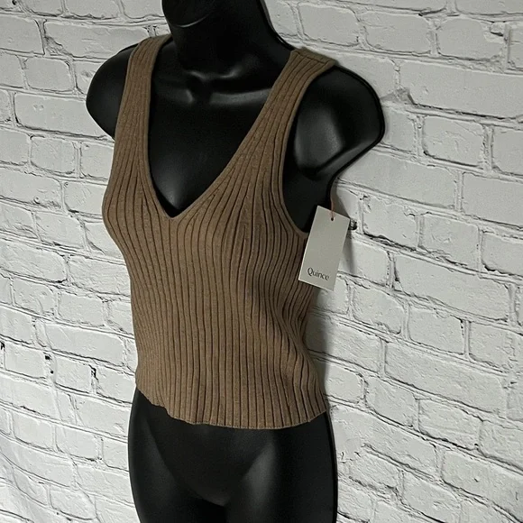 Quince Brown Ribbed Sweater Tank Top - Picture 2 of 4